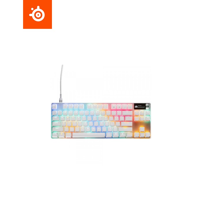 Клавіатура SteelSeries Apex Pro TKL Gen 3 HyperMagnetic OmniPoint 3.0 OLED USB UA White (64898)