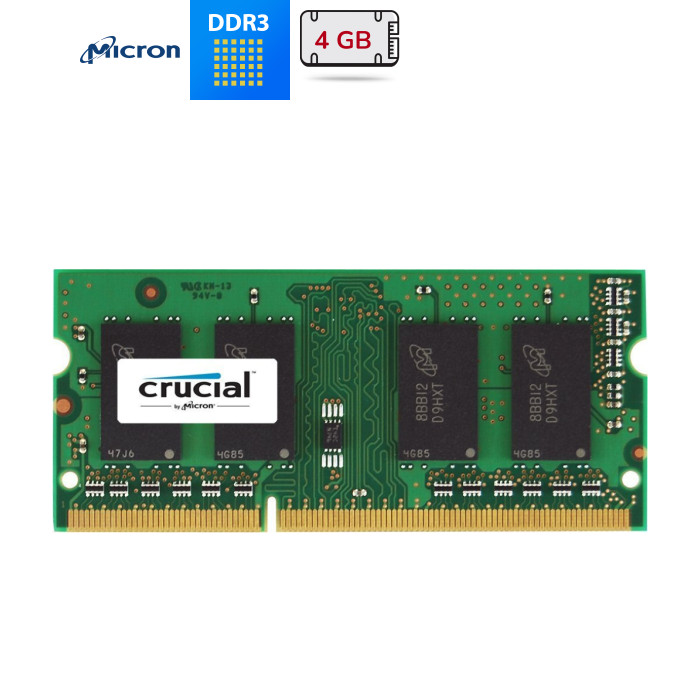 Оперативная память SoDimm DDR3  4Gb Micron Crucial 1600Mhz CT51264BF160BJ 1.35 V