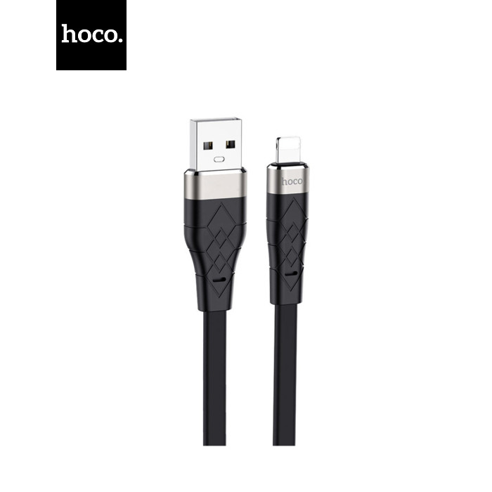Дата кабель USB 2.0 AM to Lightning 1.0m 2.4A silicone X53 black HOCO (6931474738059)