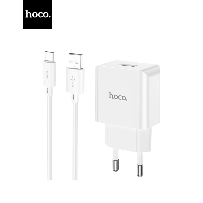 Зарядное устройство HOCO C106A Leisure USB + cable USB to USB-C 10.5W White (6931474783912)