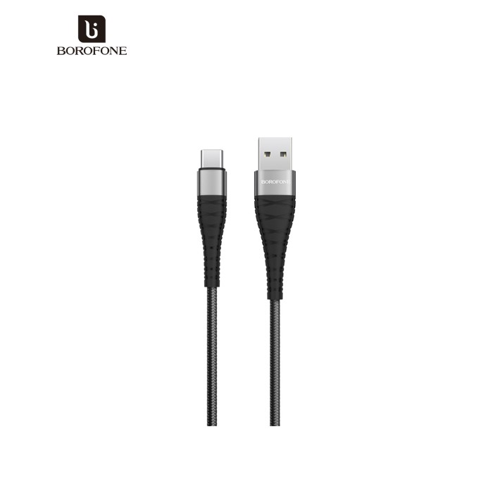 Дата кабель USB 2.0 AM to USB-C 1.0m 2.4A nylon BX32 black BOROFONE (6931474710451)