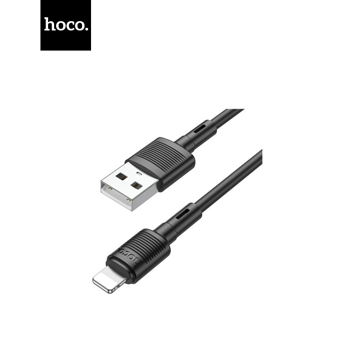 Дата кабель USB 2.0 AM to Lightning 1.0m 2.4A X83 black HOCO (6931474770868)