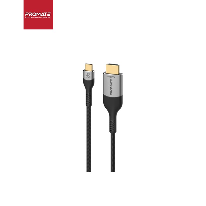 Кабель мультимедийный USB-C to HDMI M 1.8m grey Promate (mediacord-8k.grey)