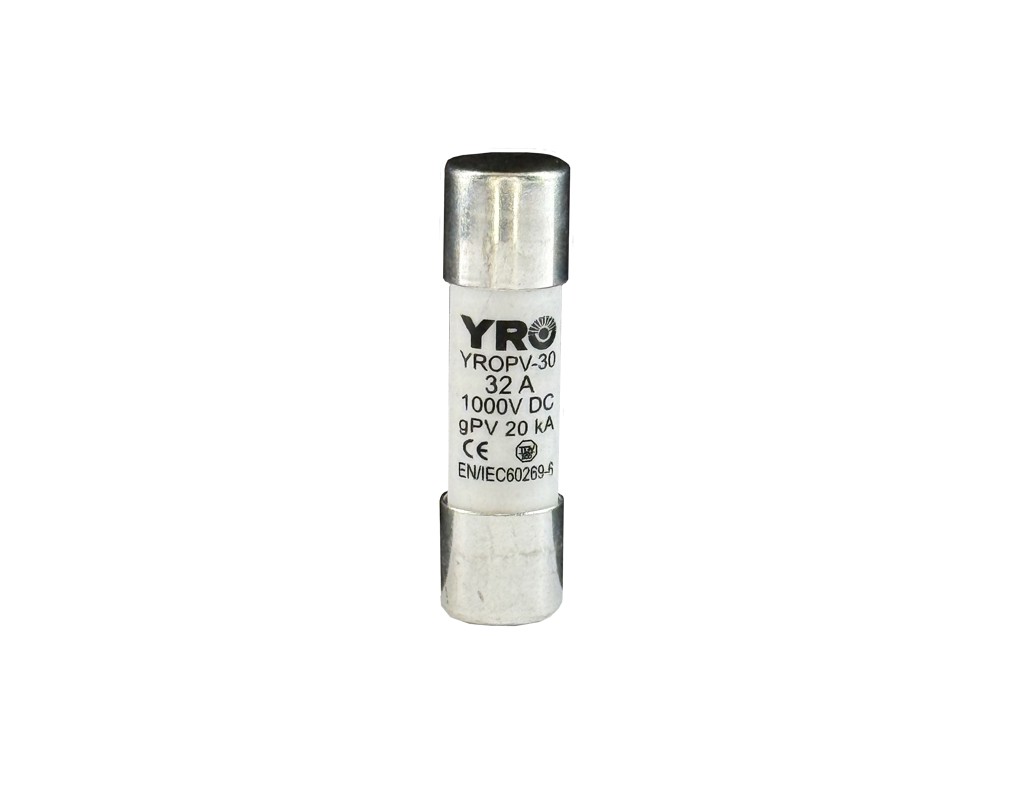 Плавкий запобіжник YROPV-30, 32A, 1000Vdc, 10&times;38mm, постійна напруга, 10 штук в упаковці, ціна за 1 штуку