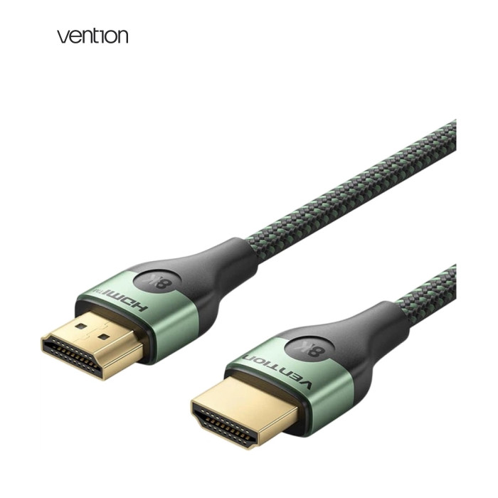 Кабель мультимедийный HDMI M to HDMI M 2.0m 8K60Hz ultra thin cotton braided green Vention (ALOGH)