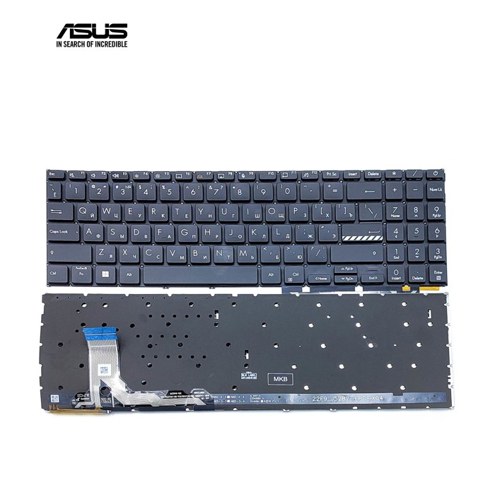 Клавіатура для ASUS E1504FA E1504GA E1505FA E1505GA E1505FA L1504FA L1504GA K3604 K3605 15X K3504 M3504 S3504 (RU Black з підсвіткою)