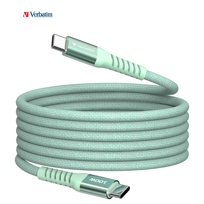 Дата кабель USB-C to USB-C 1.2m Magnetic 100W green Verbatim (31855)
