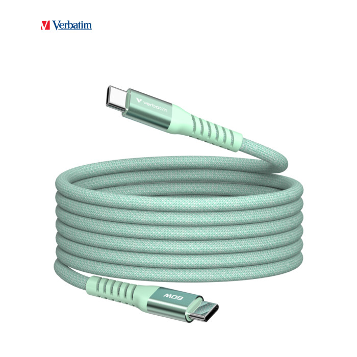 Дата кабель USB-C to USB-C 1.2m Magnetic 60W green Verbatim (31864)