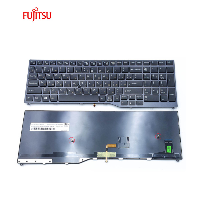 Клавіатура для Fujitsu Lifebook E458 E459 E558 E559 E4511 E5510 E5511 U757 U758 U759 U7510 E4511 E5510 E5511 (RU Black з рамкою + Pointstick)