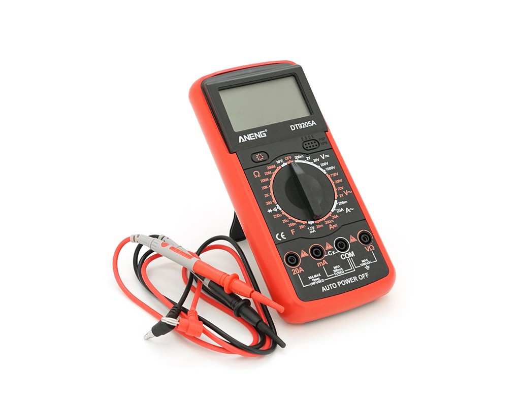 Мультиметр ANENG DT9205A-12, вимірювання: V, A, R, C, функція hFE