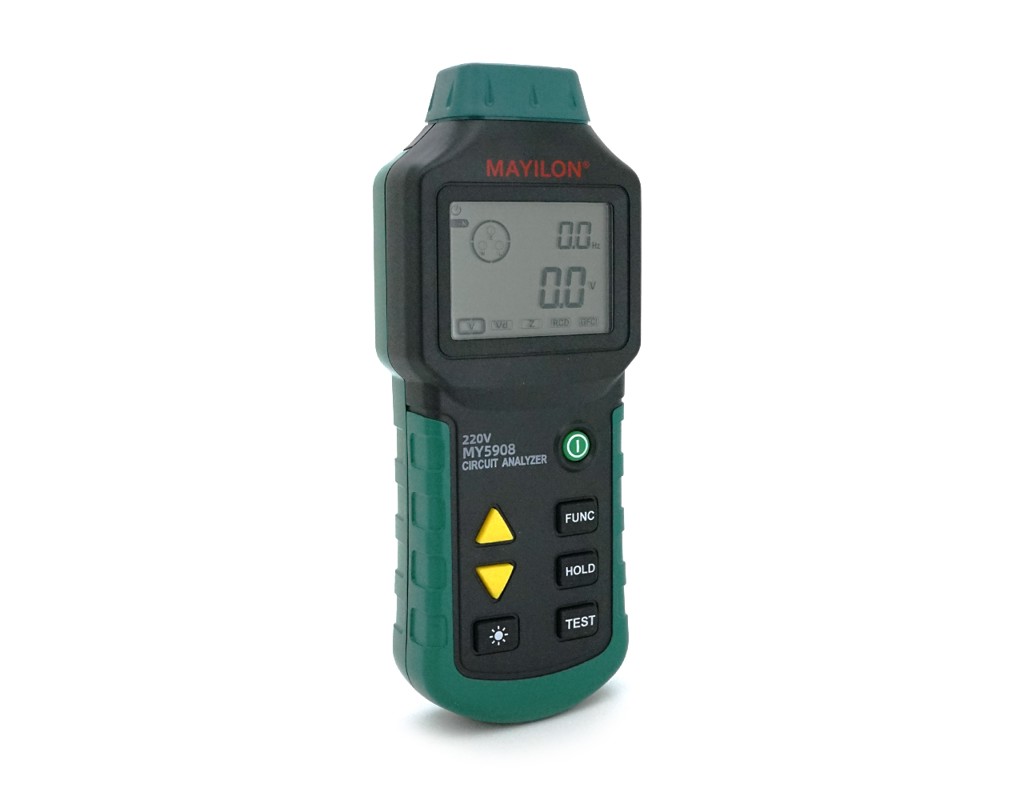 Аналізатор електричних ланцюгів Mayilon MY-5908 Вимірювання: V(AC / DC), A(AC / DC), &Omega;, C, Hz, cos&phi;, P / Q / S, THD, кВт&middot;год. Функції: запис даних, тест ПЗВ