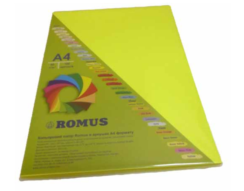 Бумага Romus A4 80 г/м2 100c, yellow neon (R50713)