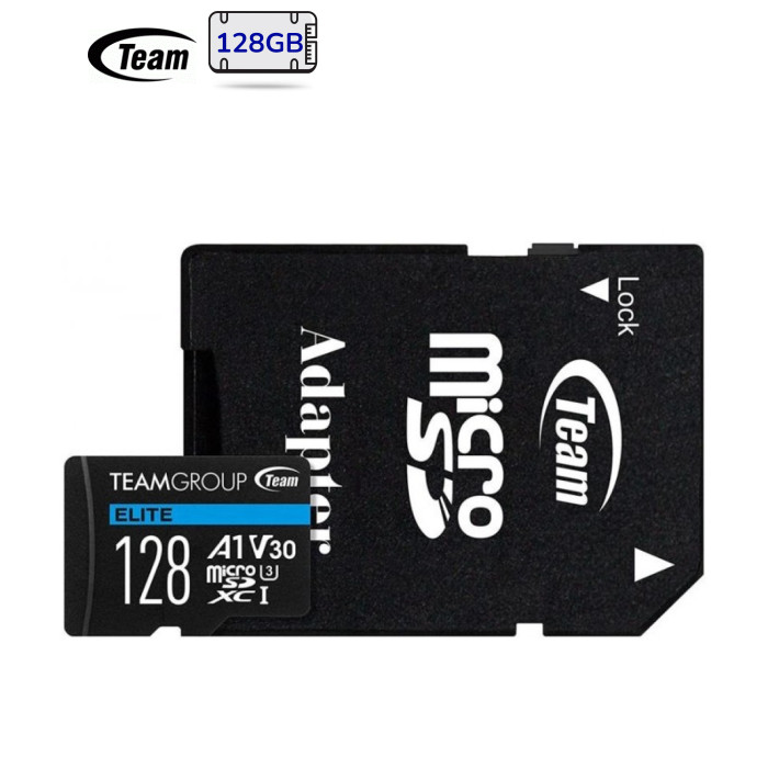 Карта памяти Team 128GB microSDXC class 10 UHS-I/U3 Elite (TEAUSDX128GIV30A103)