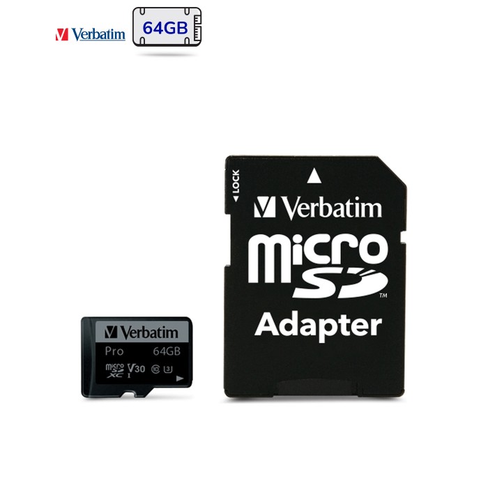 Карта памяти Verbatim 64GB microSDXC class 10 UHS-III PRO (47042)