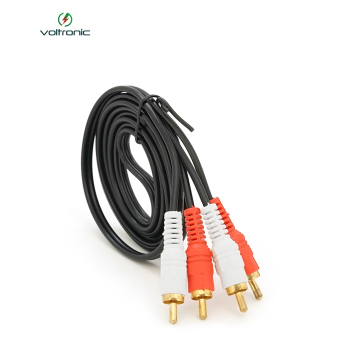 Кабель 2RCA (тато) => 2хRCA (тато), CU, круглий, 1,5 м, Black, Пакет