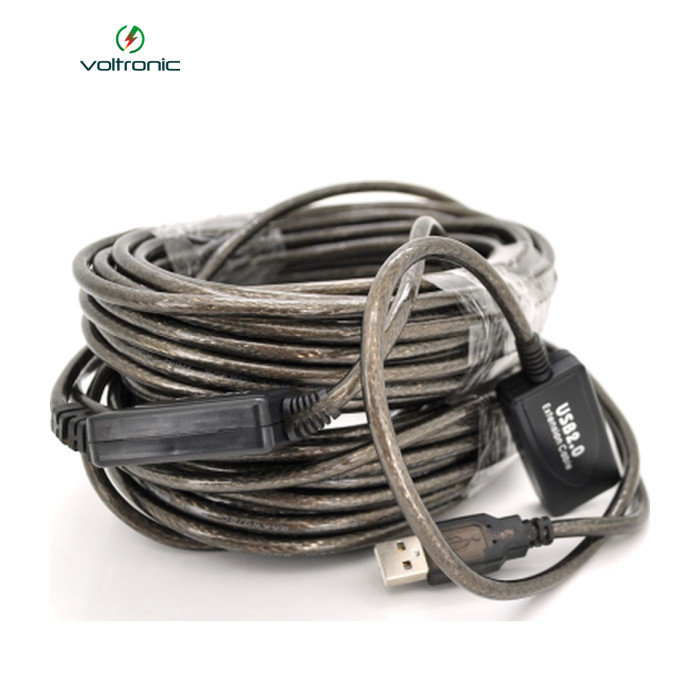 Дата кабель USB 2.0 AM/AF 20.0m active transparent Voltronic (YT-AECWC AM/AF-20.0m)