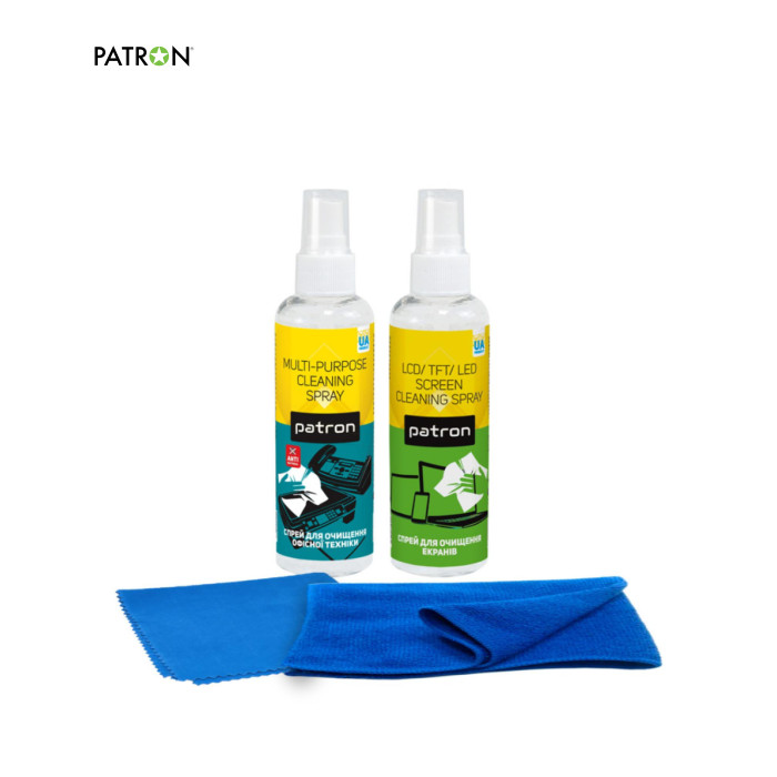 Універсальний чистячий набір Patron Spray f/tech100ml +ScreenSprF3-008+2microfibre (CS-PN-BUNDL-17)