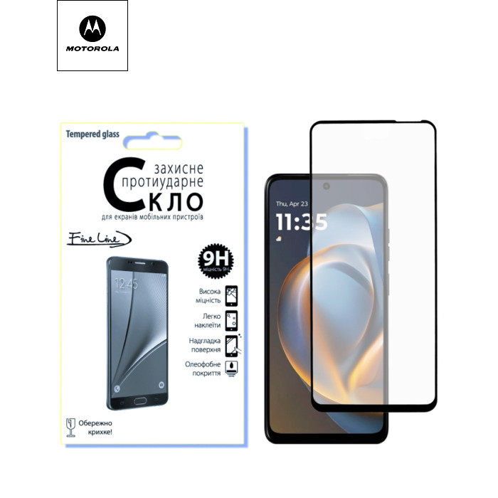 Стекло защитное Fine Line Full Glue Motorola G05 Black (FL-TGFG-396)