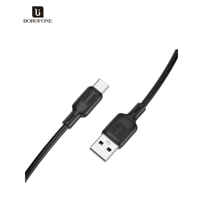 Дата кабель USB 2.0 AM to USB-C 1.0m silicone black BOROFONE (6941991115431)