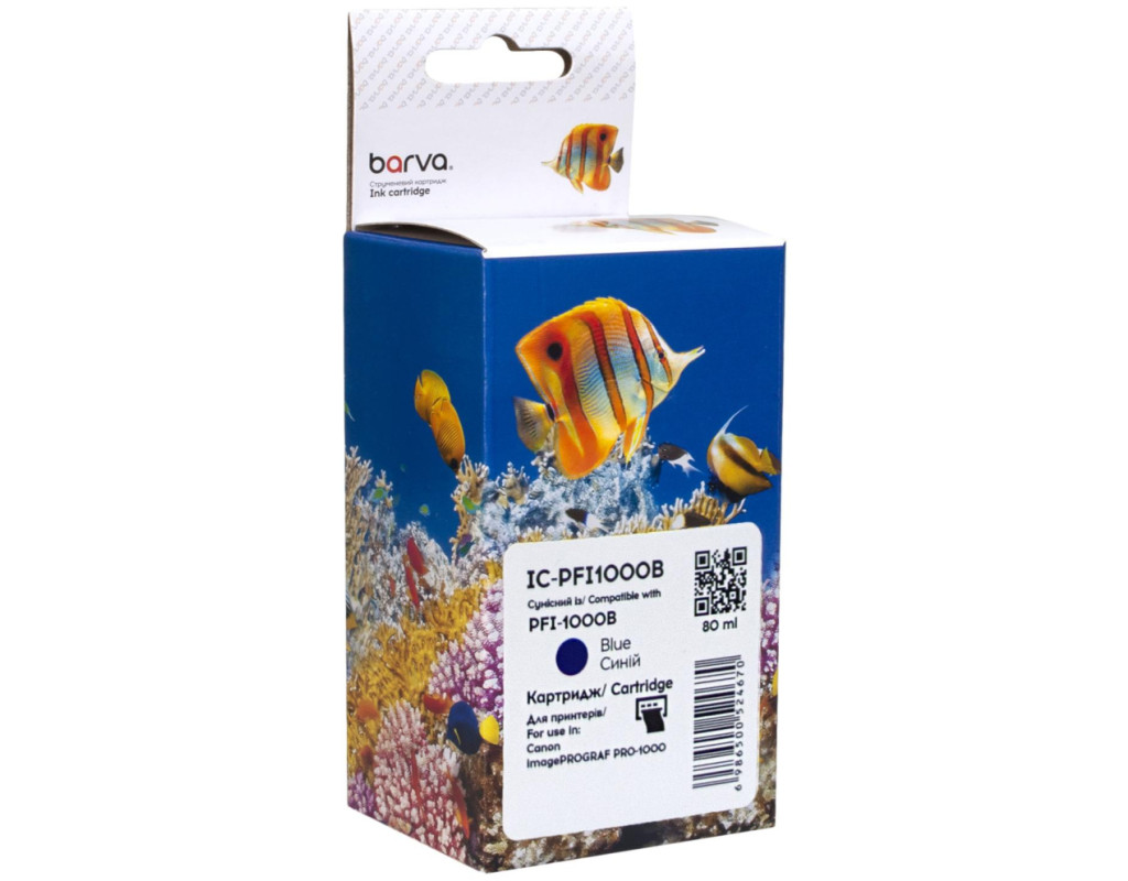 Картридж Barva Canon PFI-1000B 0555C001 80мл blue (IC-PFI1000B)