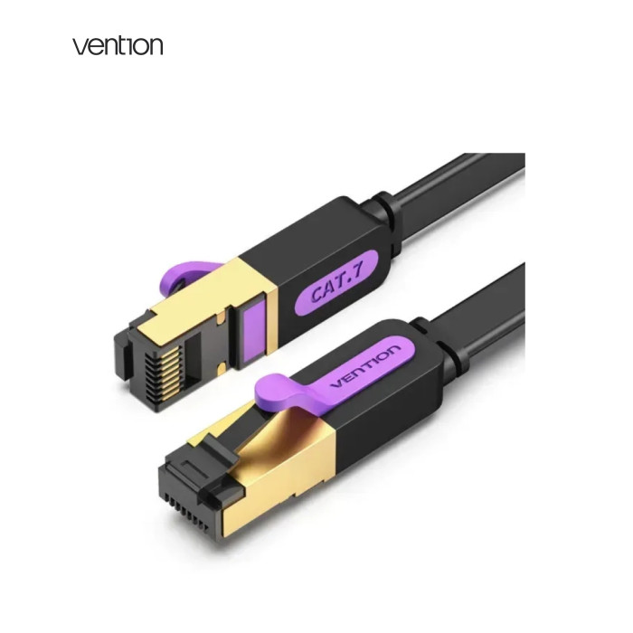 Патч-корд 3м, FTP cat 7 RJ-45 black Vention (ICABI)
