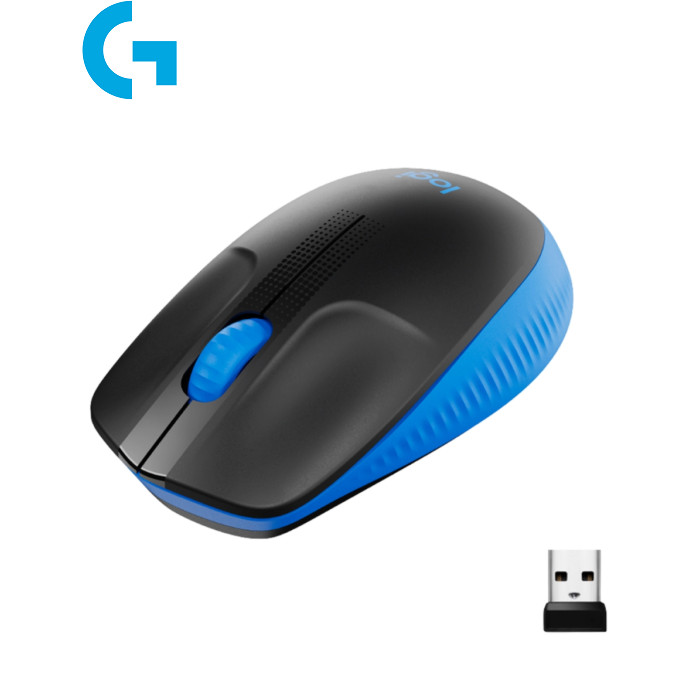 Мышь беспроводная Logitech M190 Blue (910-005907) Классические, для ноутбука, беспроводное, USB адаптер 2.4 ГГц, оптический, 1000 dpi, количество кнопок - 3, 1 х AA, средняя, 115.4 x 66.1 x 40.3 мм