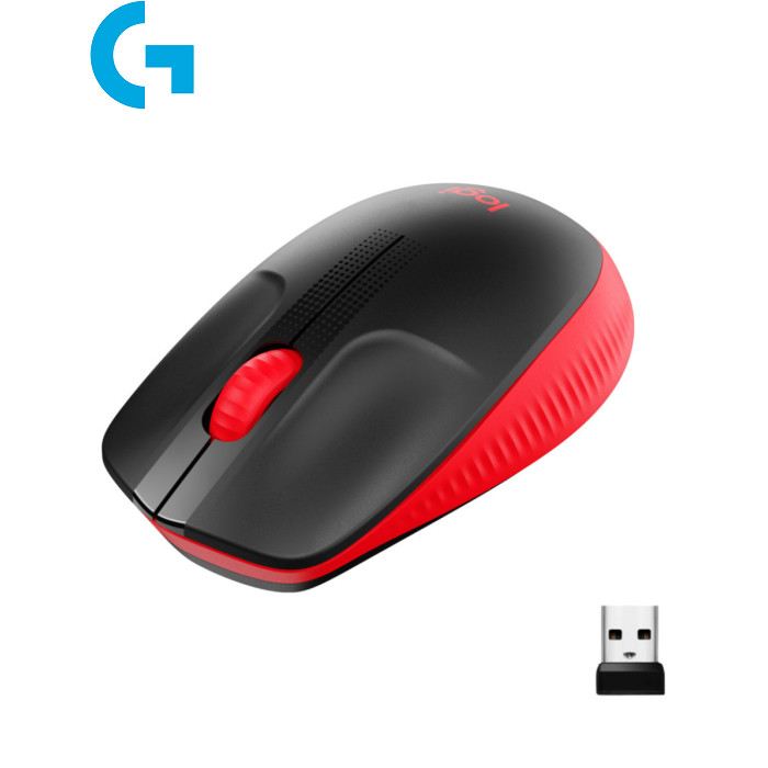 Мышь беспроводная Logitech M190 Red (910-005908) Классические, для ноутбука, беспроводное, USB адаптер 2.4 ГГц, оптический, 1000 dpi, количество кнопок - 3, 1 х AA, средняя, 115.4 x 66.1 x 40.3 мм