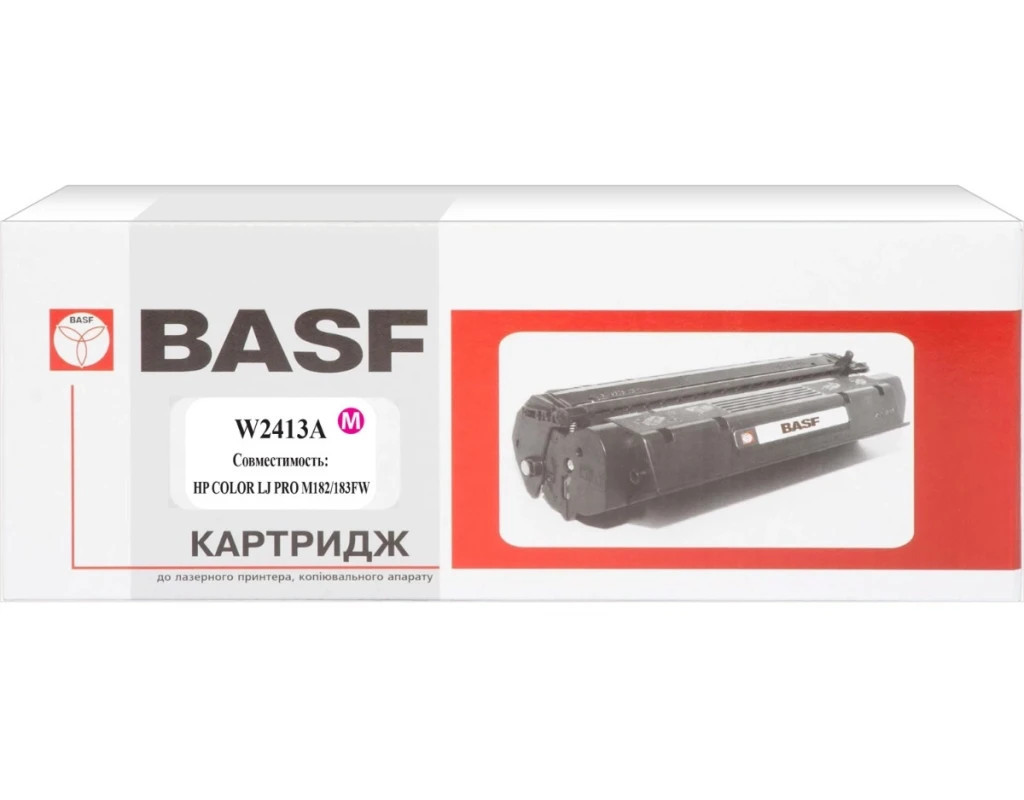 Картридж BASF HP CLJ M182/183, W2413A Magenta, without chip (BASF-KT-W2413A-WOC)