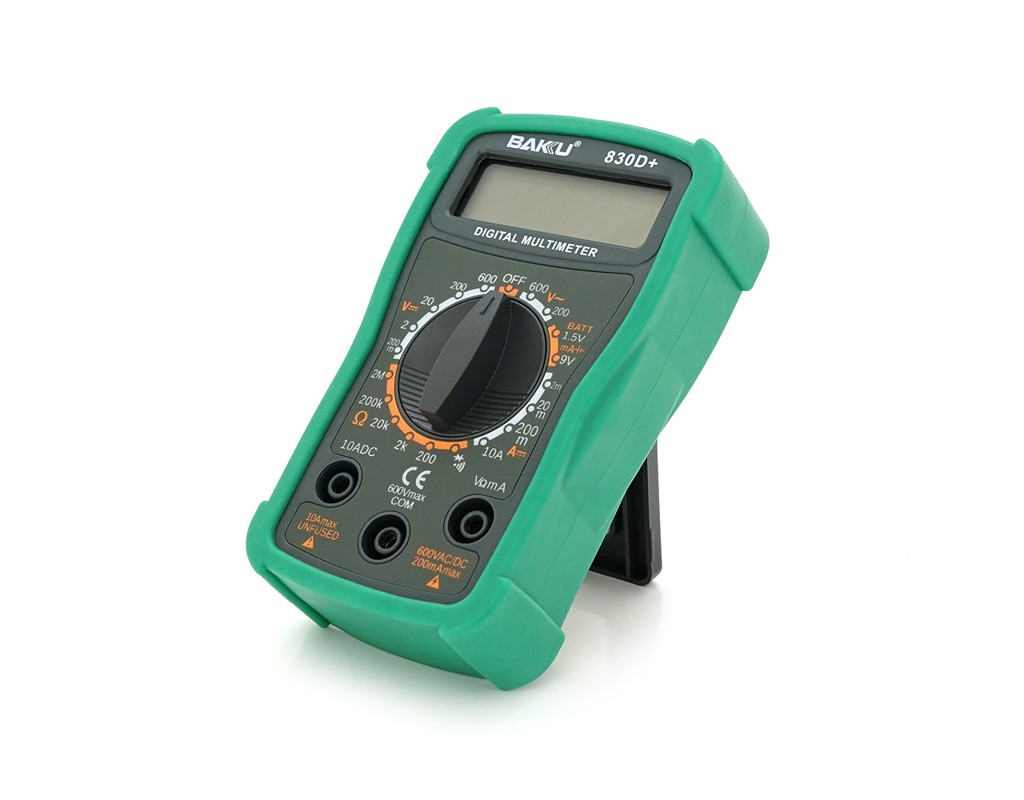 Мультиметр BAKKU BK-830D+ Вимірювання: V, A, R (133*90*45) 0.2кг (118*70*30)