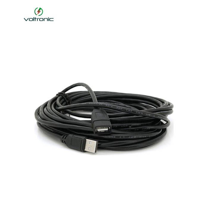 Дата кабель USB 2.0 AM/AF 10.0m ferrite black Voltronic (YT-AM/AF-10BL)