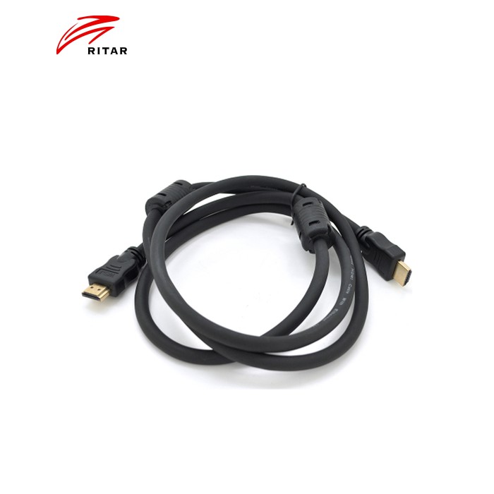 Кабель мультимедийный HDMI M to HDMI M 1.5m V1.4 4K black Ritar (HDMI(M)/(M)V1.4-1.5m-348B)
