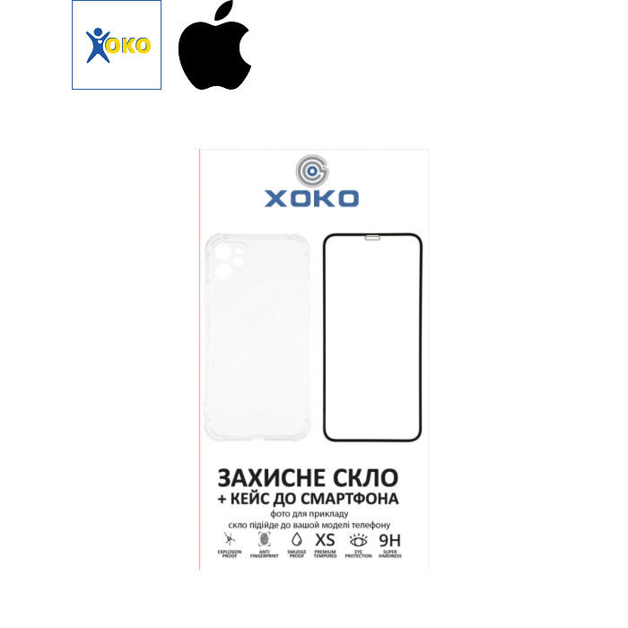 Чохол до мобільного телефона XoKo Ultra Thin Proof + Glass Full Cover Ultra-Thin iPhone 14 Plus Black (XK-CS-ULT-AP-IP14PL)