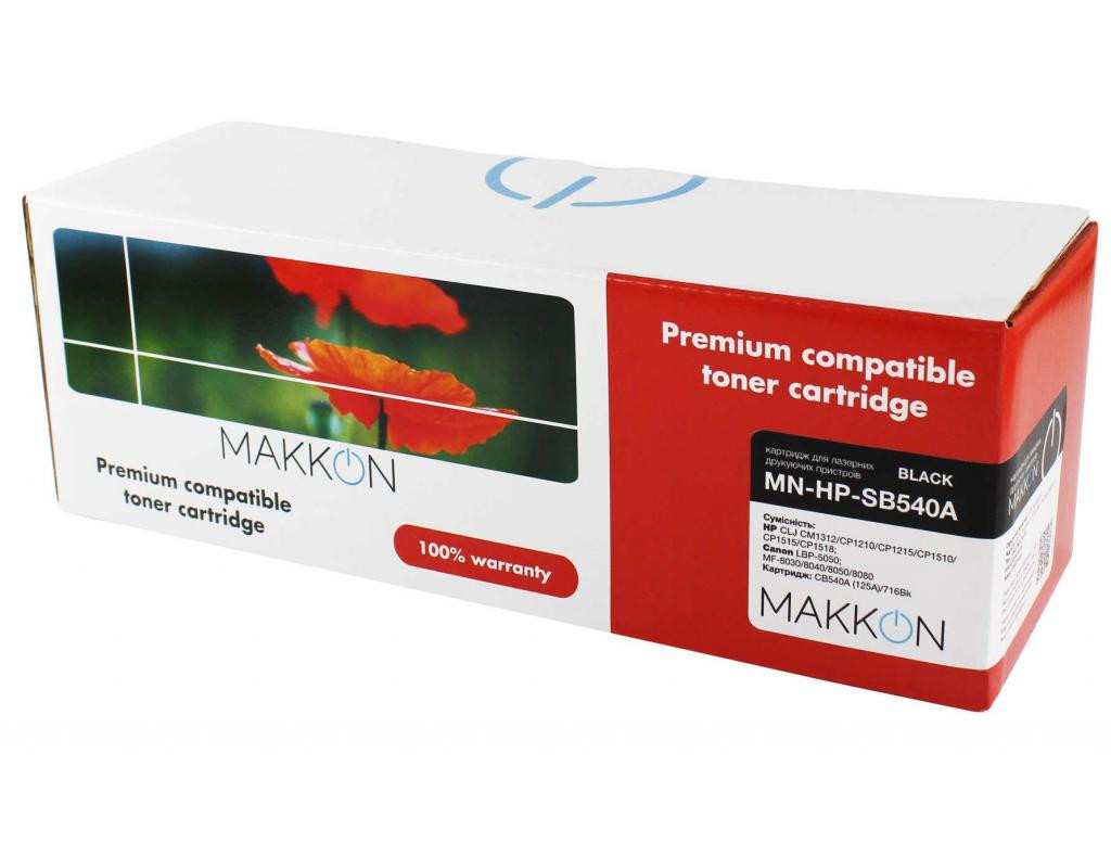Картридж Makkon HP CLJ CB540A (125A) (SB540A) 2.2k black (MN-HP-SB540A)