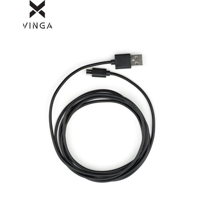 Дата кабель USB 2.0 AM to Micro 5P PVC 1.8m black Vinga (VCPDCM1.8BK)