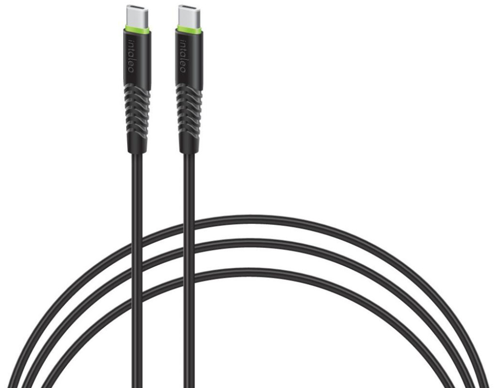Дата кабель USB-C to USB-C 1.2m 18W black Intaleo (1283126501296)
