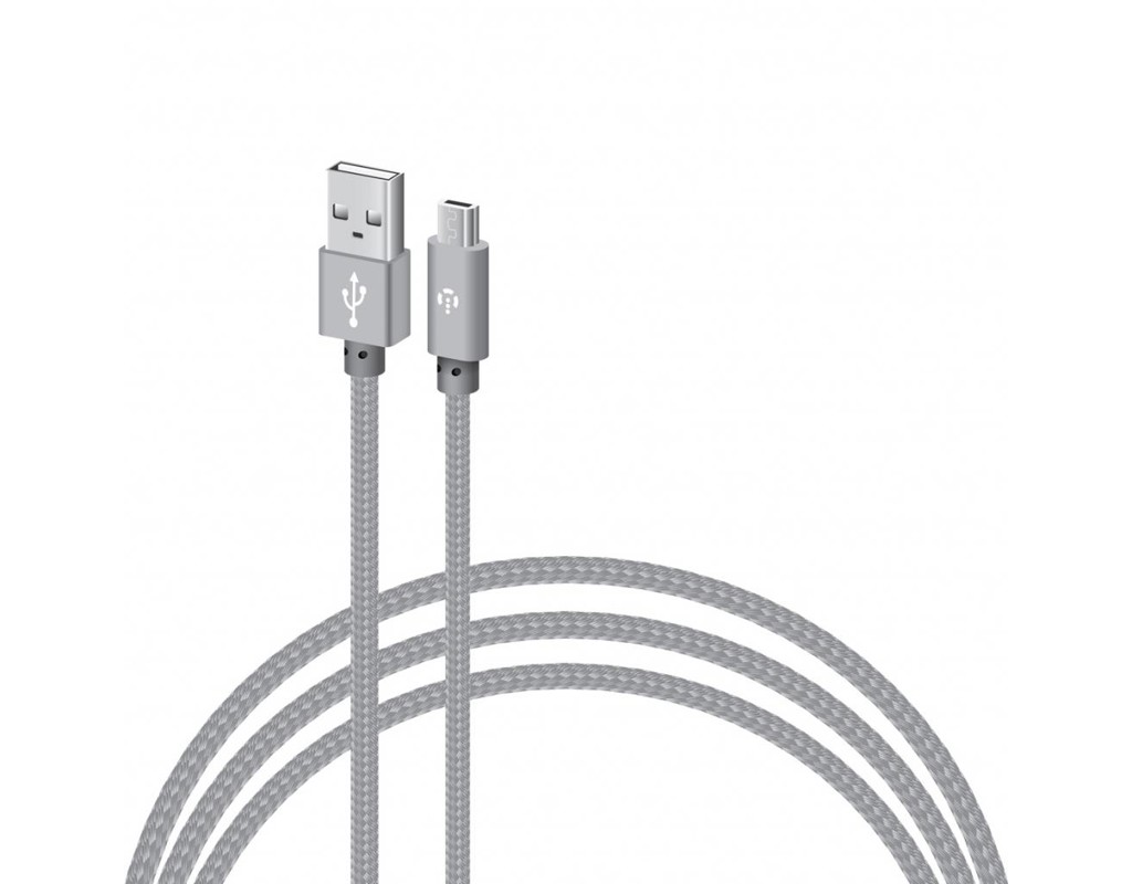 Дата кабель USB 2.0 AM to Micro 5P 1.0m CBGNYM1 grey Intaleo (1283126477676)