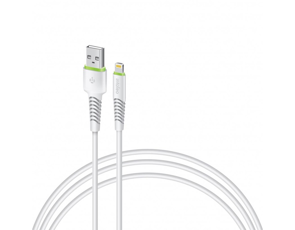Дата кабель USB 2.0 AM to Lightning 0.2m CBFLEXL0 white Intaleo (1283126487439)