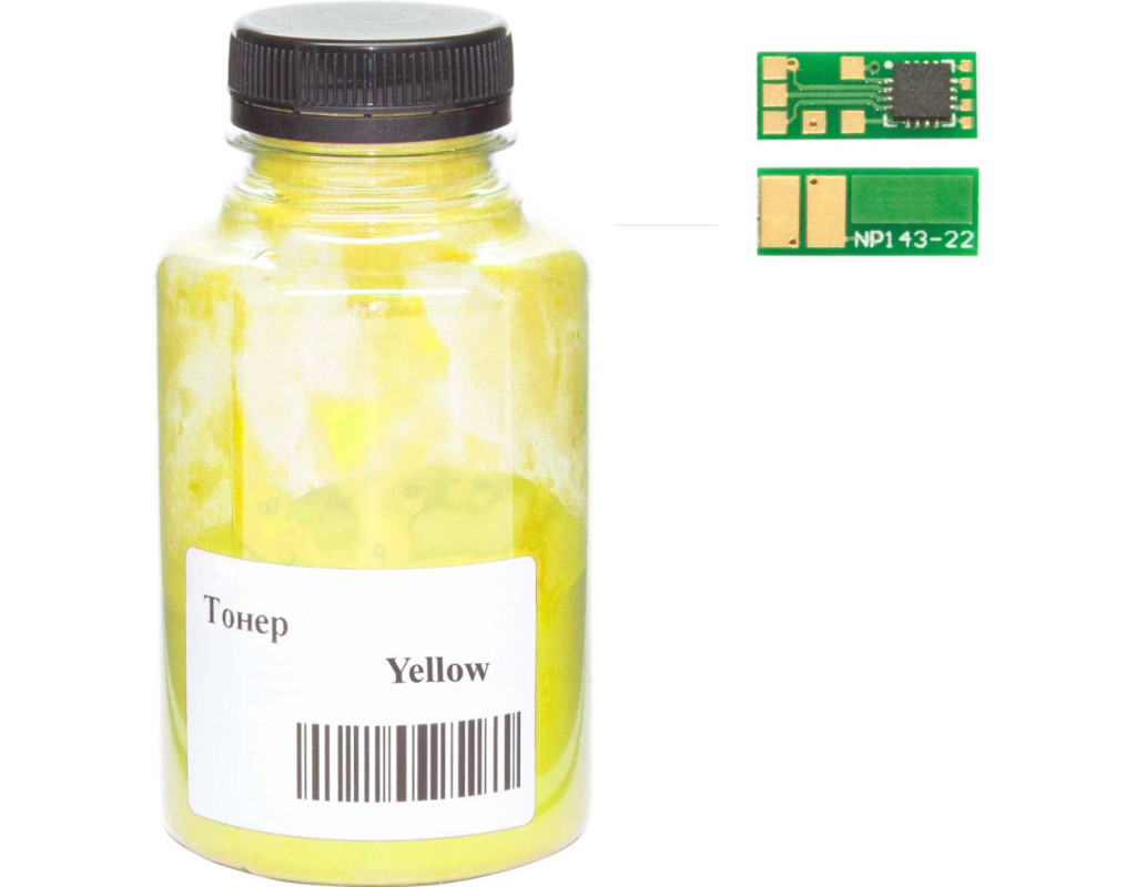 Тонер HP LJ Pro M252, Canon 045, 45г Yellow +chip WWM (045-CF402A-201Y)