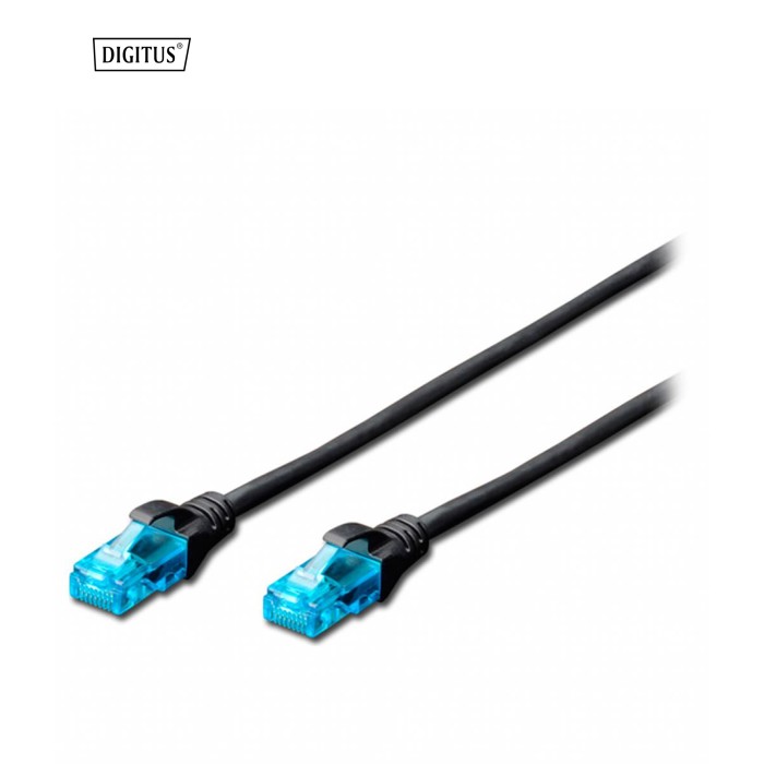 Патч-корд 3м, UTP, cat.5e, AWG 26/7, CCA, PVC, black Digitus (DK-1512-030/BL)