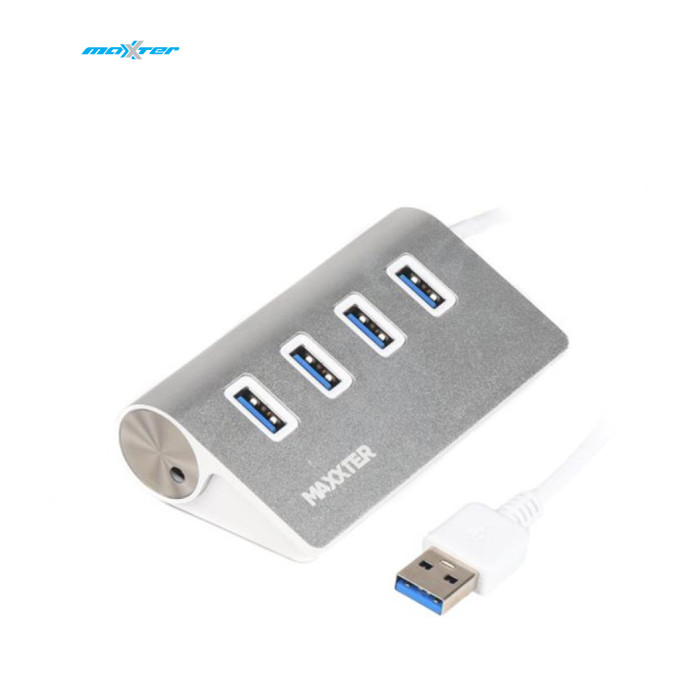 USB-хаб Maxxter 4 ports Silver (HU3A-4P-01)