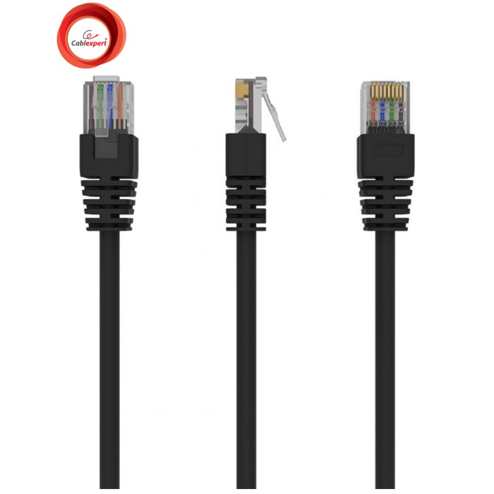 Патч-корд 0.5м, UTP, cat.5e, CCA, black Cablexpert (PP12-0.5M/BK)