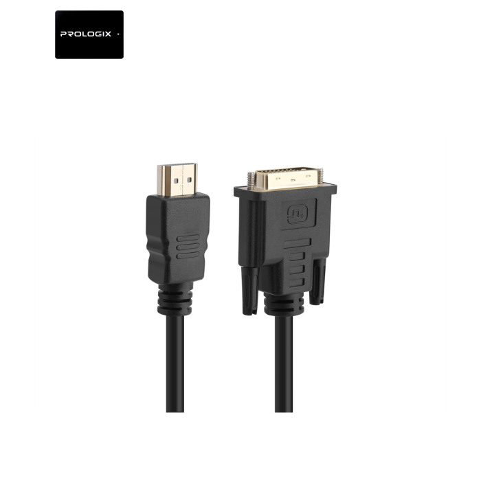 Кабель Prologix Premium HDMI - DVI V 1.3 (M/M), Single Link, 18+1, 0.5 м, Black (PR-HDMI-DVI-P-01-30-05m)