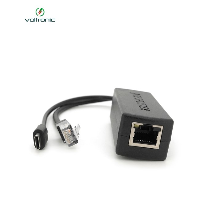 POE спліттер AOT-0524 48V-5V, RJ45, Type-C (10 / 100Мбіт, Вхід-48V / Вихід 5V 2.4А)