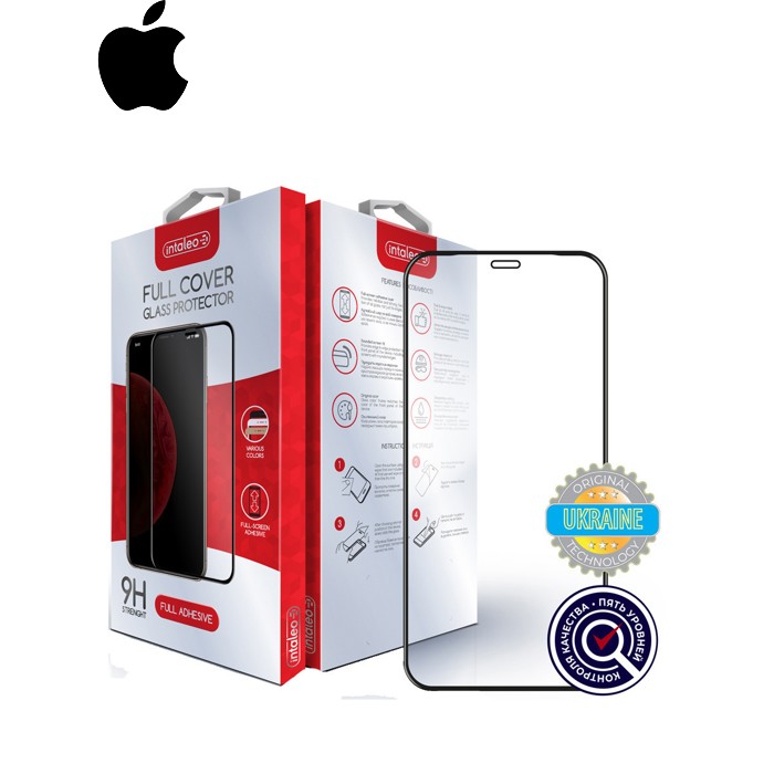 Стекло защитное Intaleo Full Glue Apple iPhone 12 (black) (1283126506406)