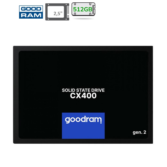 SSD 512GB GoodRAM CX400 SATA III 2.5" 3D NAND