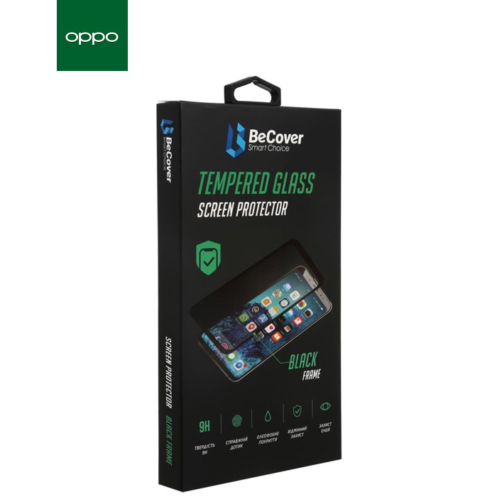 Стекло защитное BeCover Premium Oppo A53 Black (705592)