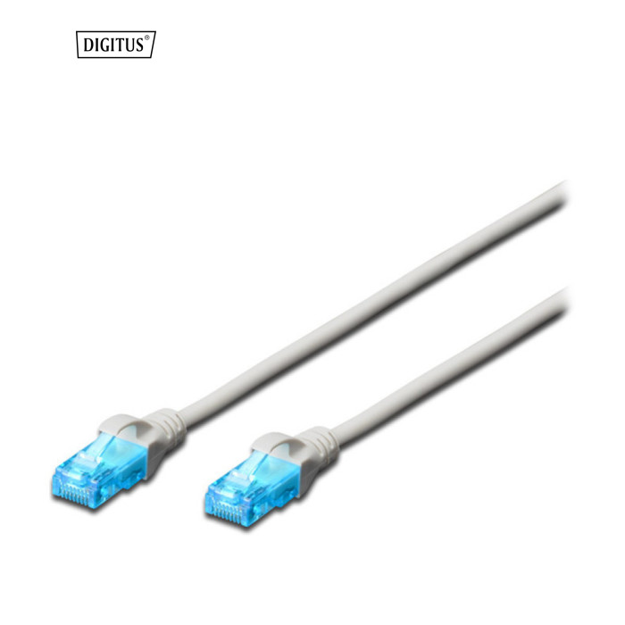 Патч-корд 3м, UTP, cat.5e, AWG 26/7, CCA, PVC, grey Digitus (DK-1512-030)