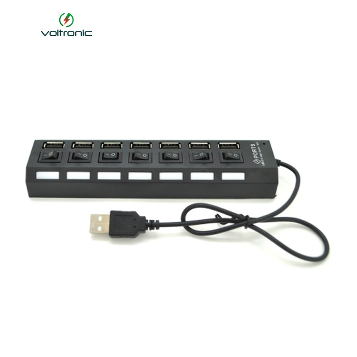 Концентратор Voltronic USB 2.0 to 7xUSB with switches black (YT-H7SHS-B)