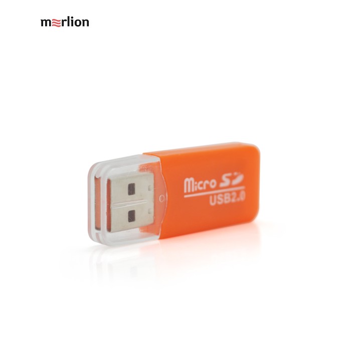 Кардридер універсальний MERLION CRD-1OR TF / Micro SD, USB2.0, Orange, OEM Q50