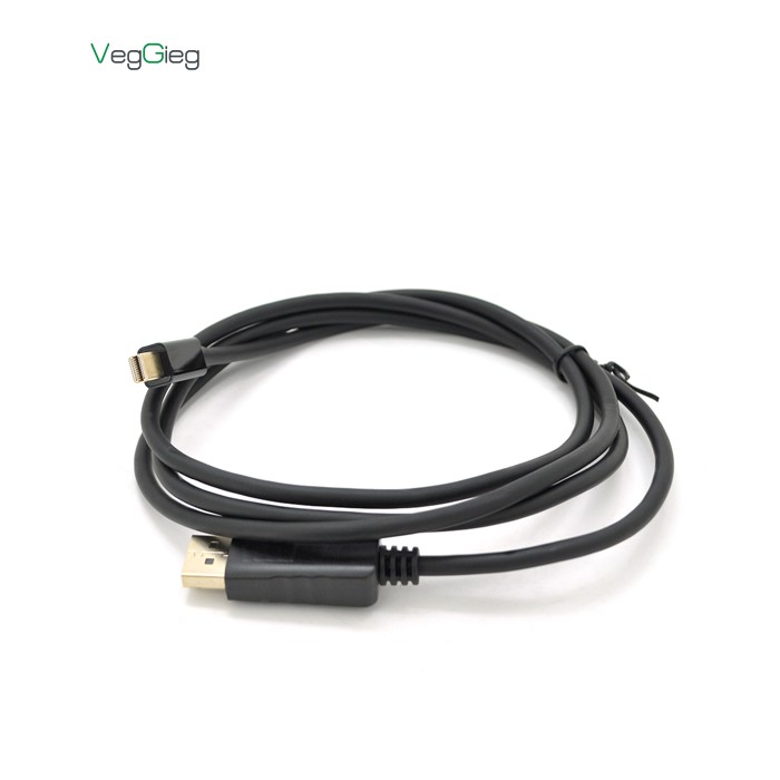 Кабель VEGGIEG MD-1.5 MiniDisplay Port (тато) на Display Port (мама), 1,5m, підтримує 1920 * 1080, Black, Пакет